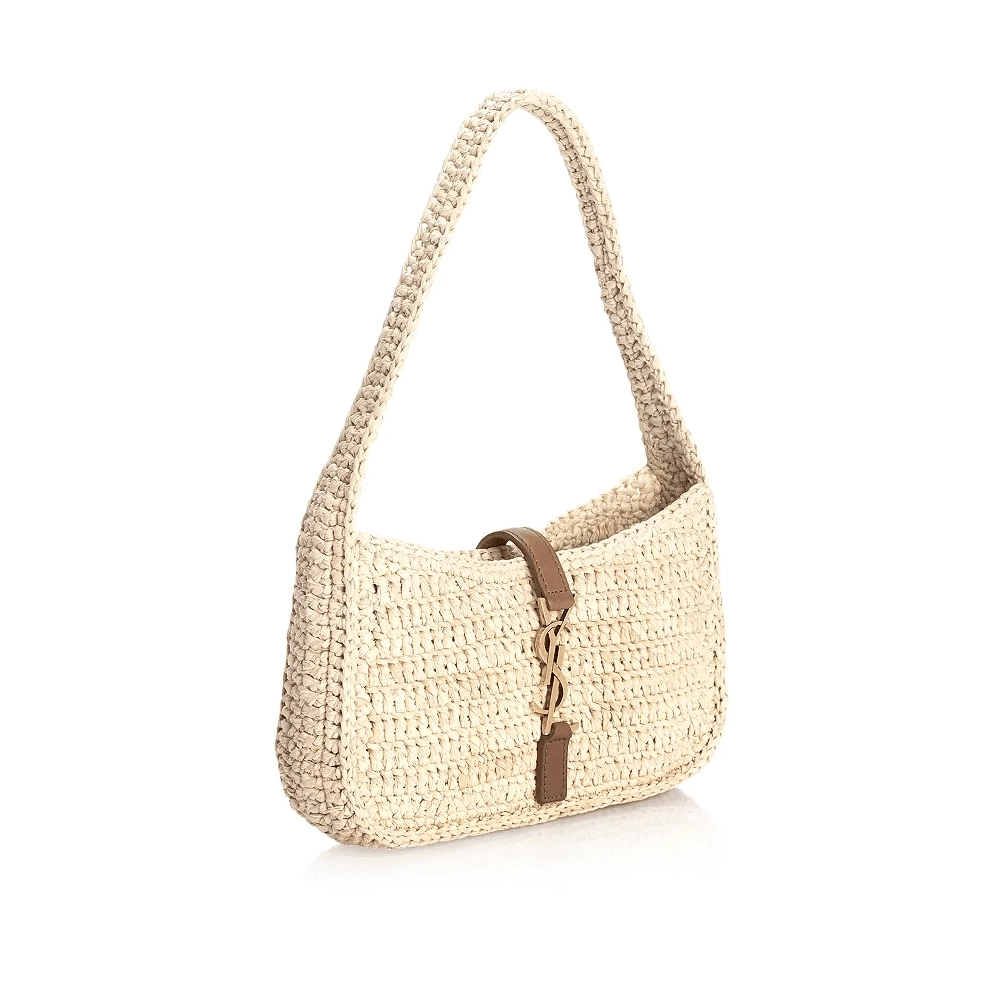 Saint Laurent Le 5 A 7 Mini Hobo In Raffia,YSL,BAGS
