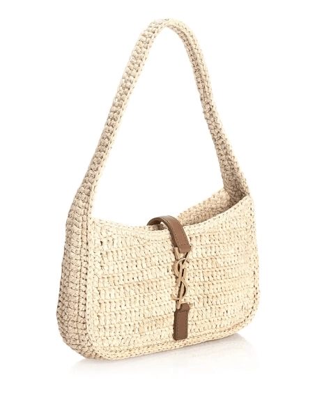 Saint Laurent Le 5 A 7 Mini Hobo In Raffia,YSL,BAGS