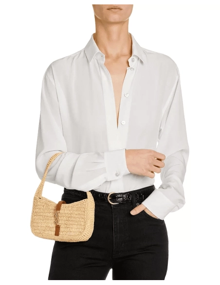 Saint Laurent Le 5 A 7 Mini Hobo In Raffia,YSL,BAGS