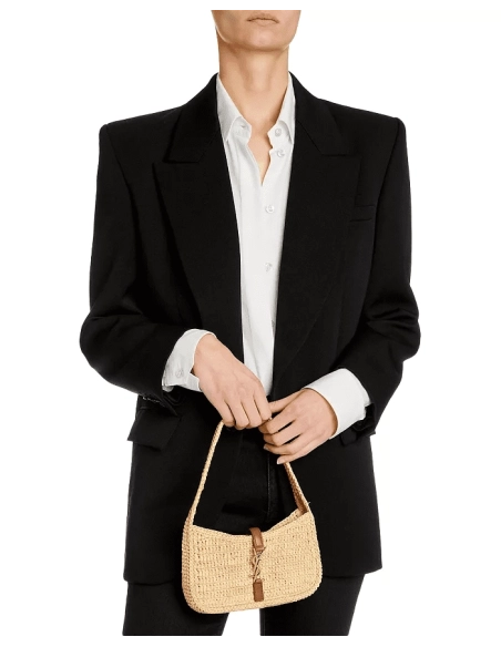 Saint Laurent Le 5 A 7 Mini Hobo In Raffia,YSL,BAGS