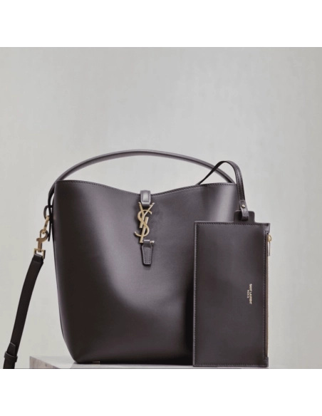 Saint Laurent LE 5 A 7 Supple Large In Grained Leather ARABICA,YSL,BAGS