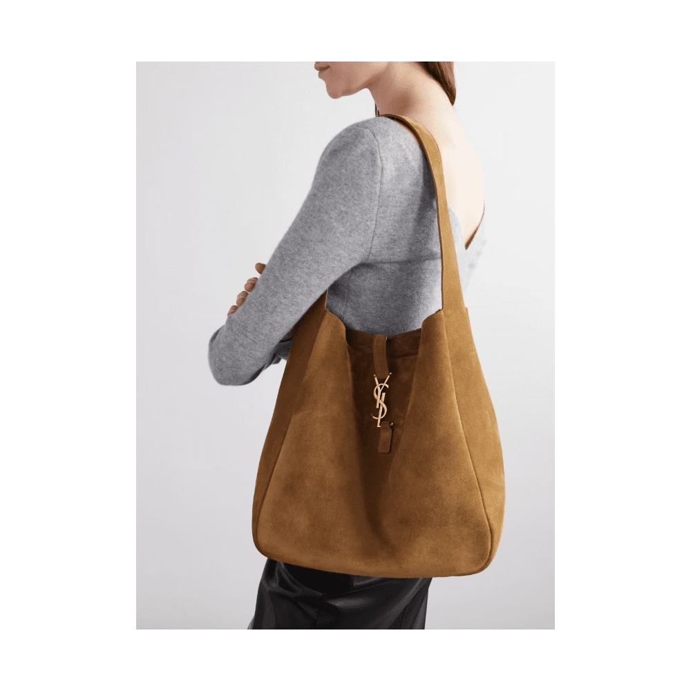 SAINT LAURENT Le 5 A 7 Supple Large Suede Shoulder Bag,YSL,BAGS