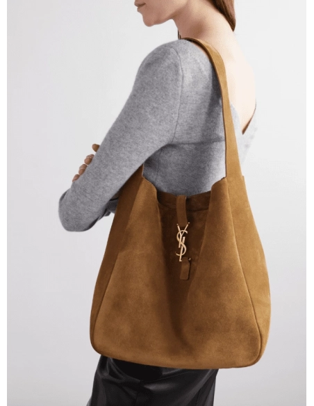 SAINT LAURENT Le 5 A 7 Supple Large Suede Shoulder Bag,YSL,BAGS