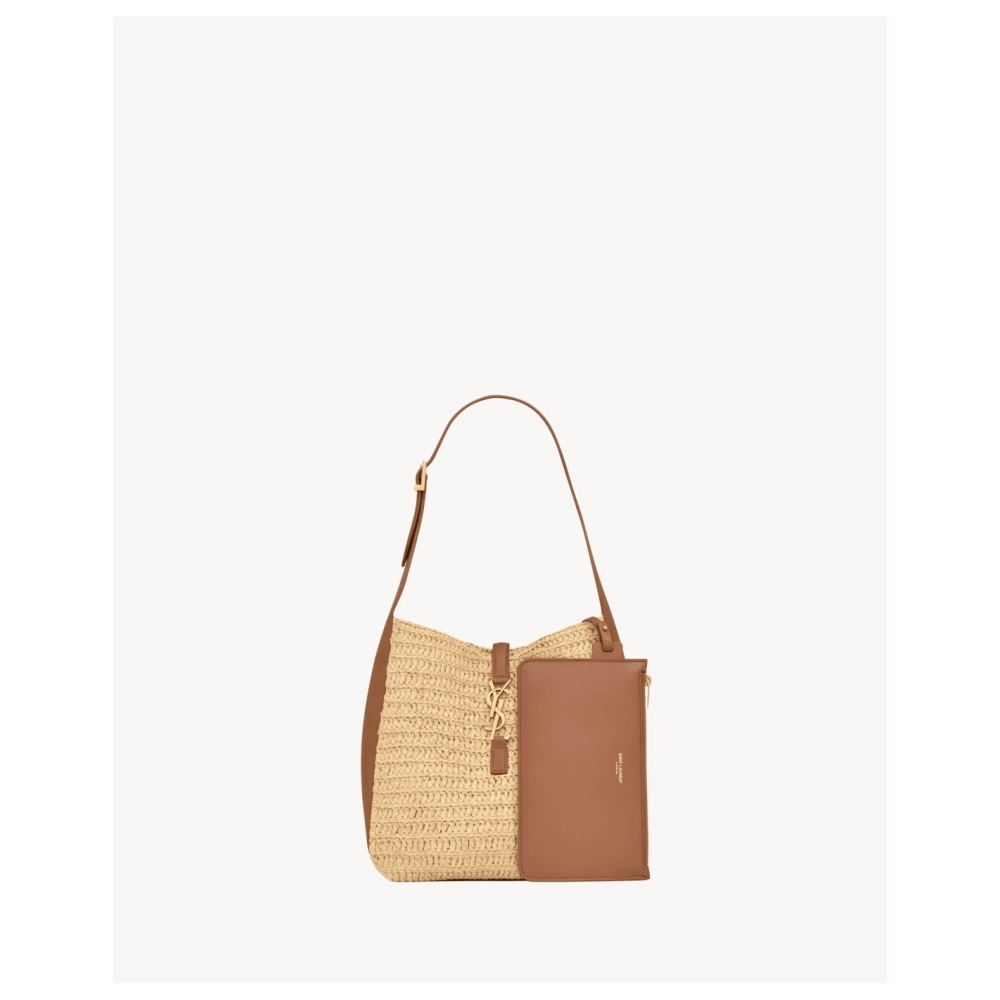 Saint Laurent Le 5 A 7 Supple Small In Raffia And Leather,YSL,BAGS