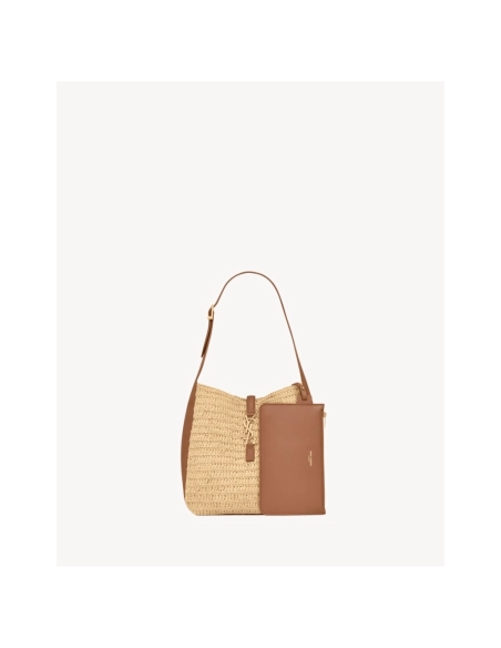 Saint Laurent Le 5 A 7 Supple Small In Raffia And Leather,YSL,BAGS