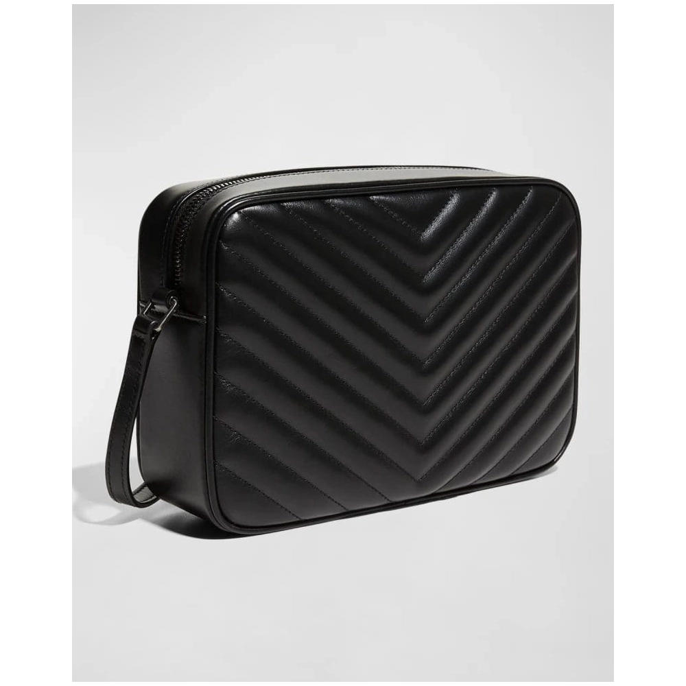 Saint Laurent Lou Medium YSL Monogram Calfskin Camera Crossbody Bag Aged Silver Hardware,YSL,BAGS