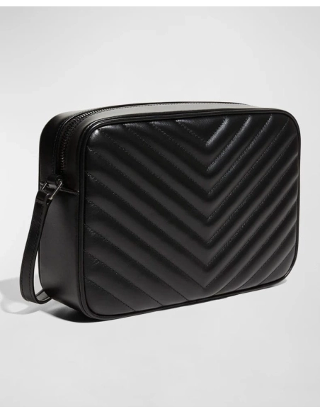 Saint Laurent Lou Medium YSL Monogram Calfskin Camera Crossbody Bag Aged Silver Hardware,YSL,BAGS