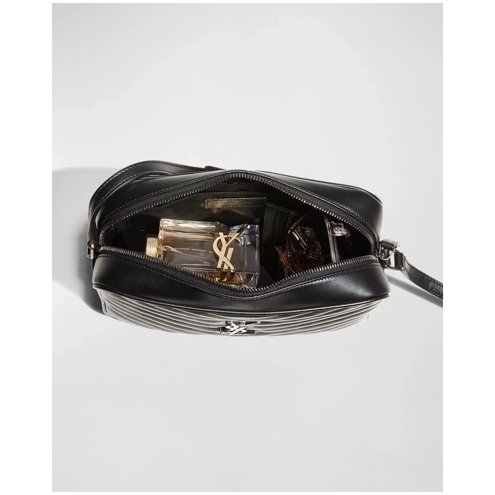 Saint Laurent Lou Medium YSL Monogram Calfskin Camera Crossbody Bag Aged Silver Hardware,YSL,BAGS