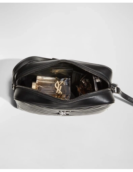 Saint Laurent Lou Medium YSL Monogram Calfskin Camera Crossbody Bag Aged Silver Hardware,YSL,BAGS