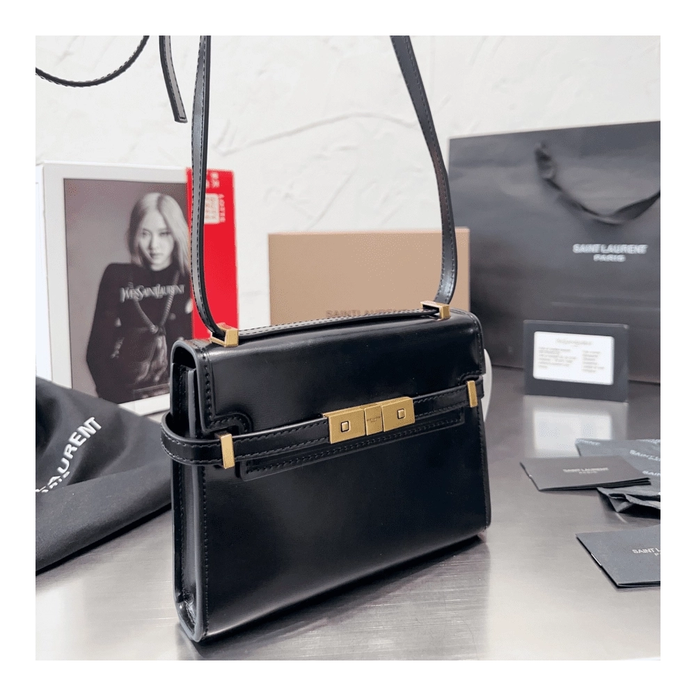 SAINT LAURENT MANHATTAN SMALL SHOULDER BAG IN BOX SAINT LAURENT LEATHER,YSL,BAGS