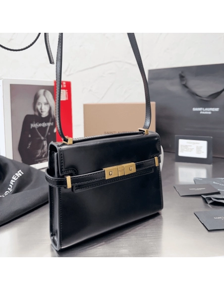 SAINT LAURENT MANHATTAN SMALL SHOULDER BAG IN BOX SAINT LAURENT LEATHER,YSL,BAGS