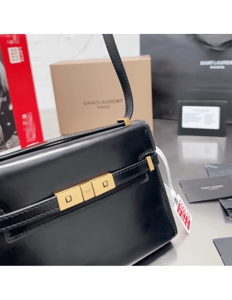 SAINT LAURENT MANHATTAN SMALL SHOULDER BAG IN BOX SAINT LAURENT LEATHER,YSL,BAGS