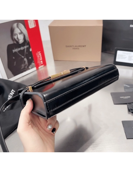 SAINT LAURENT MANHATTAN SMALL SHOULDER BAG IN BOX SAINT LAURENT LEATHER,YSL,BAGS