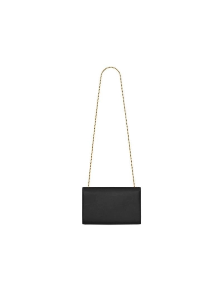 Saint Laurent Medium Kate Chain Bag In Black Textured Leather,YSL,BAGS