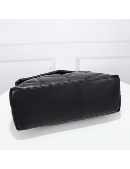 Saint Laurent Medium Loulou Puffer Bag In Quilted Lambskin Black Gold,YSL,BAGS