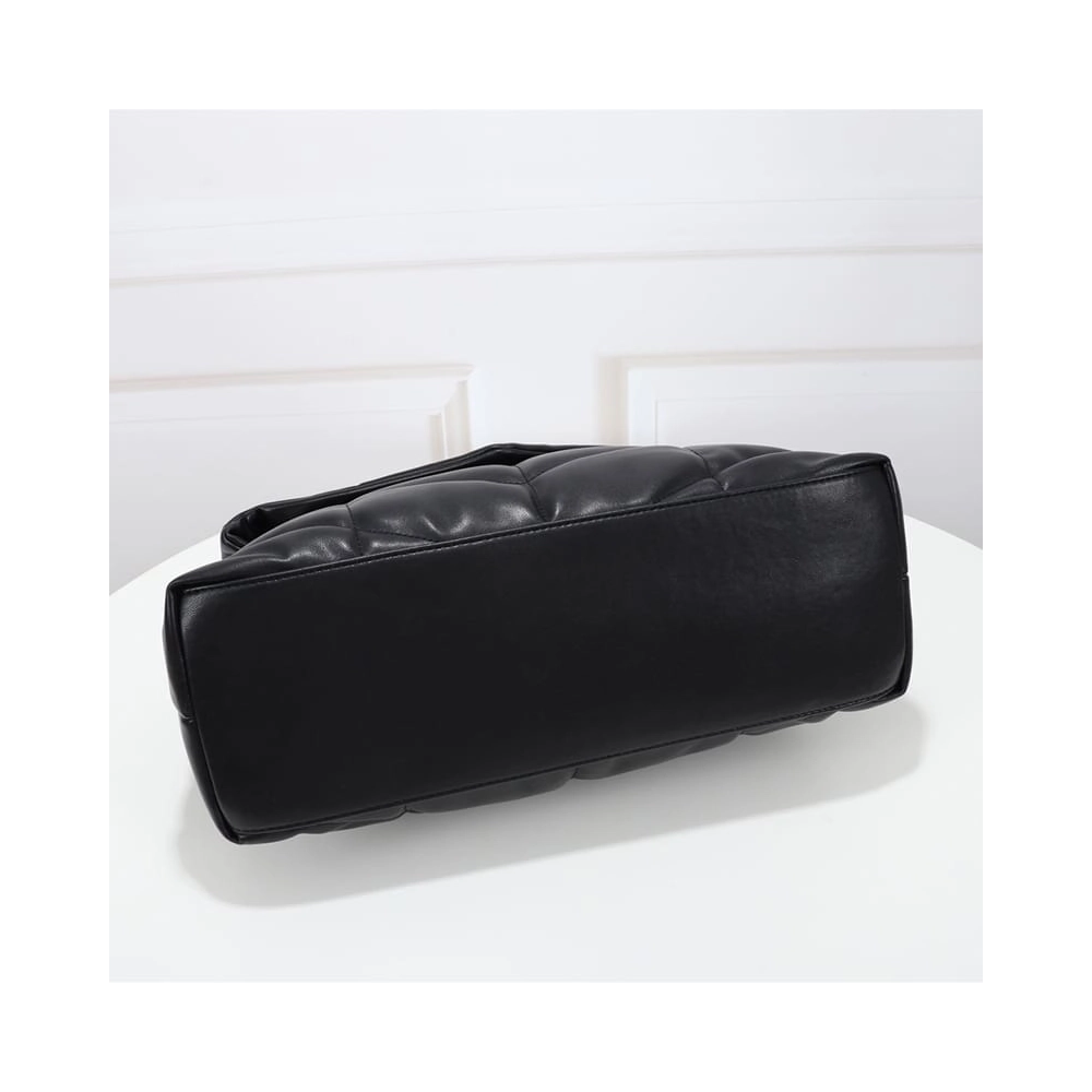 Saint Laurent Medium Loulou Puffer Bag In Quilted Lambskin Black Silver,YSL,BAGS