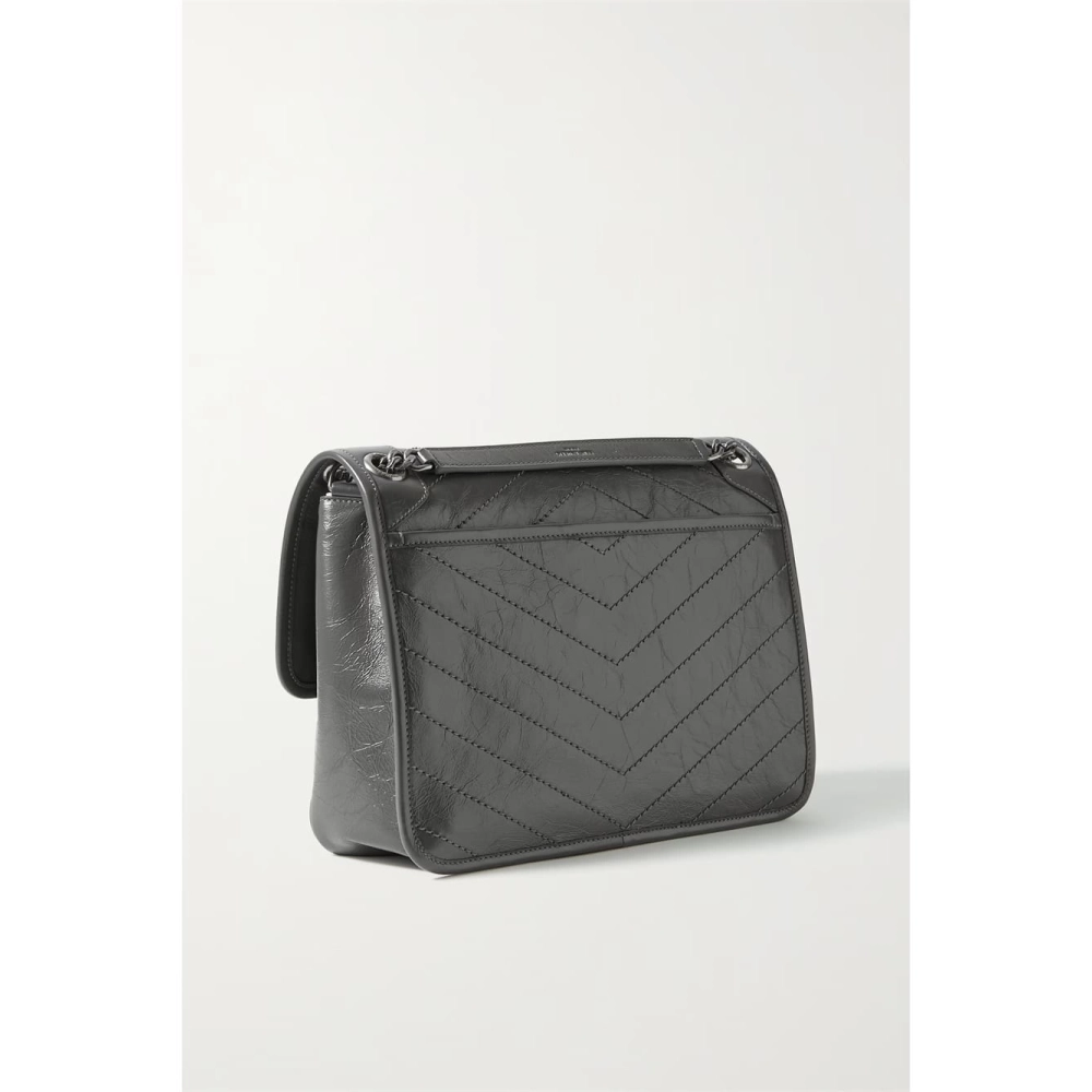 SAINT LAURENT Niki Baby Medium Quilted Crinkled Leather Shoulder Bag,YSL,BAGS