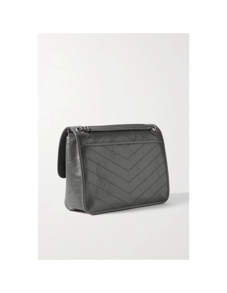 SAINT LAURENT Niki Baby Medium Quilted Crinkled Leather Shoulder Bag,YSL,BAGS