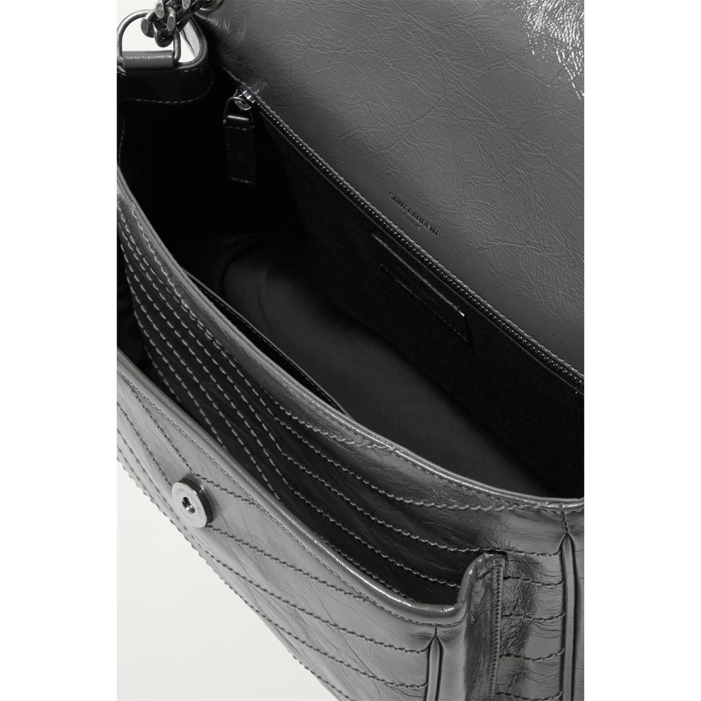 SAINT LAURENT Niki Baby Medium Quilted Crinkled Leather Shoulder Bag,YSL,BAGS