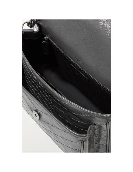 SAINT LAURENT Niki Baby Medium Quilted Crinkled Leather Shoulder Bag,YSL,BAGS