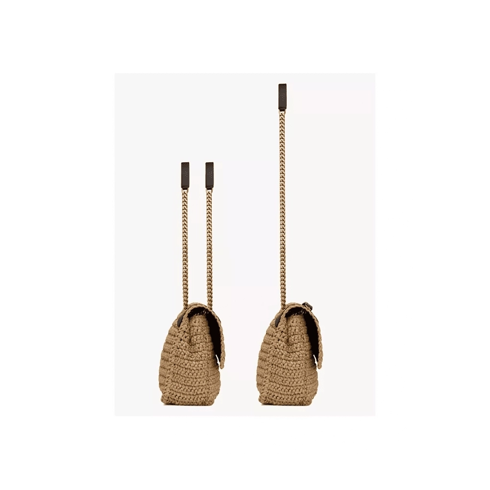 Saint Laurent Niki Medium Chain Bag In Raffia And Leather,YSL,BAGS