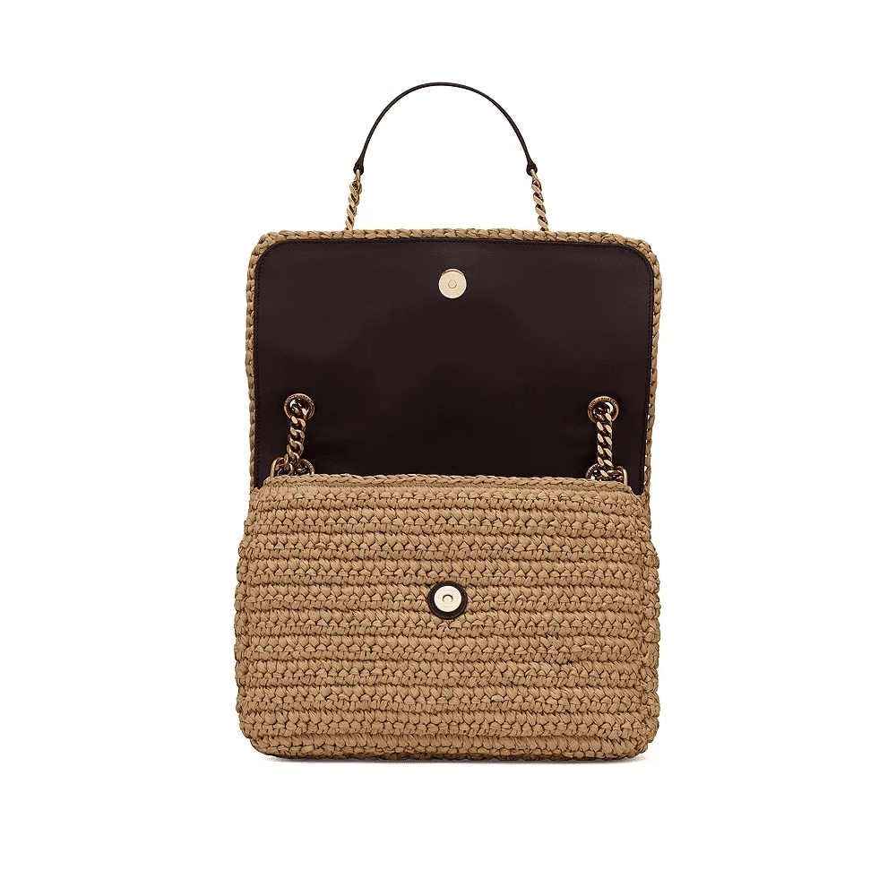 Saint Laurent Niki Medium Chain Bag In Raffia And Leather,YSL,BAGS