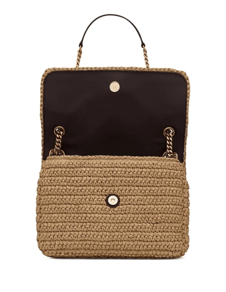 Saint Laurent Niki Medium Chain Bag In Raffia And Leather,YSL,BAGS