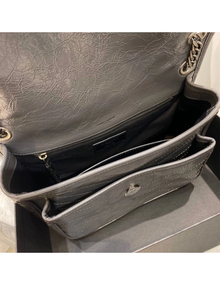 SAINT LAURENT NIKI MEDIUM IN CRINKLED VINTAGE LEATHER,YSL,BAGS