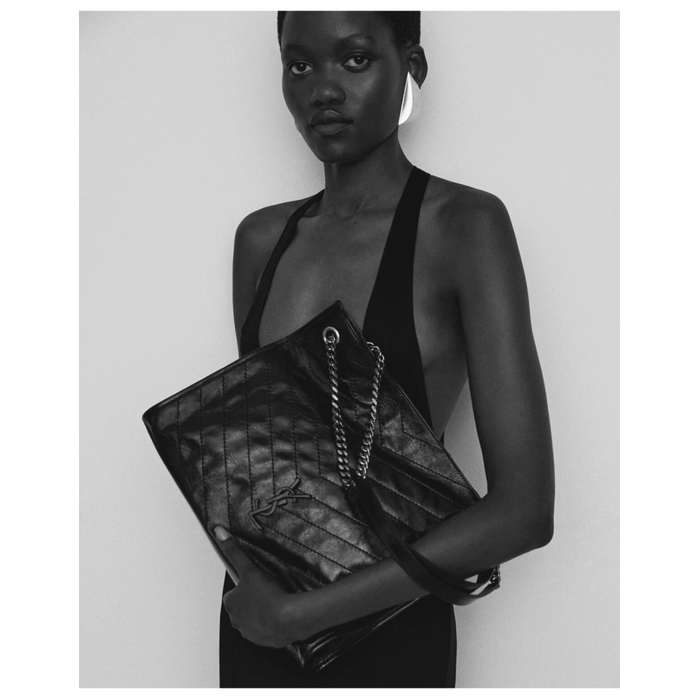 Saint Laurent NIKI SHOPPING IN VINTAGE LEATHER,YSL,BAGS