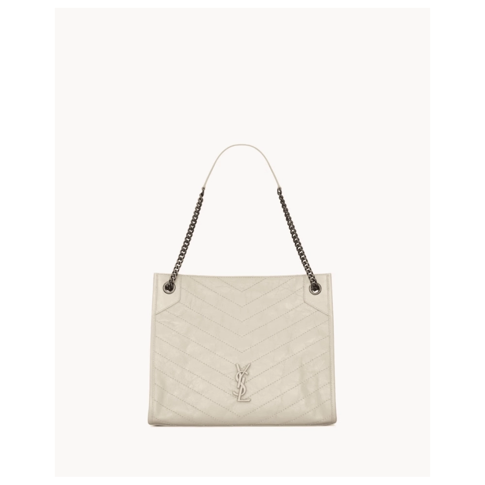 Saint Laurent NIKI SHOPPING IN VINTAGE LEATHER WHITE,YSL,BAGS