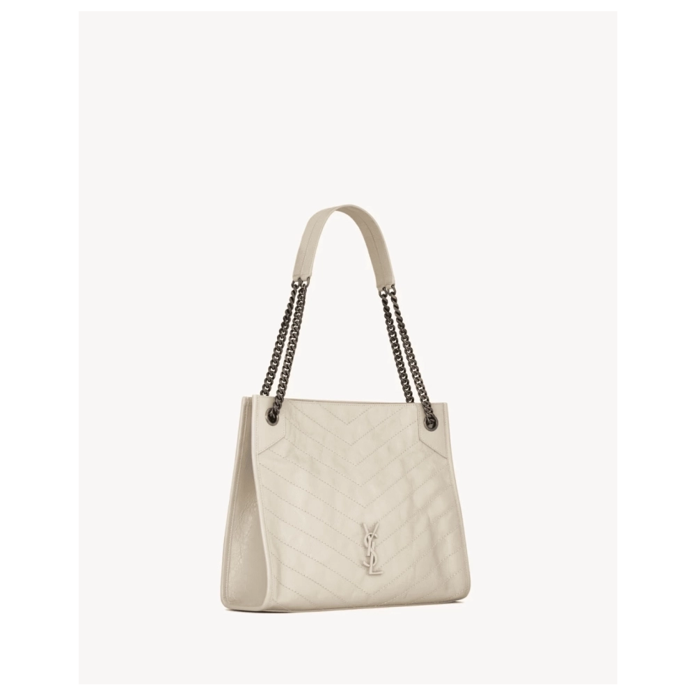 Saint Laurent NIKI SHOPPING IN VINTAGE LEATHER WHITE,YSL,BAGS
