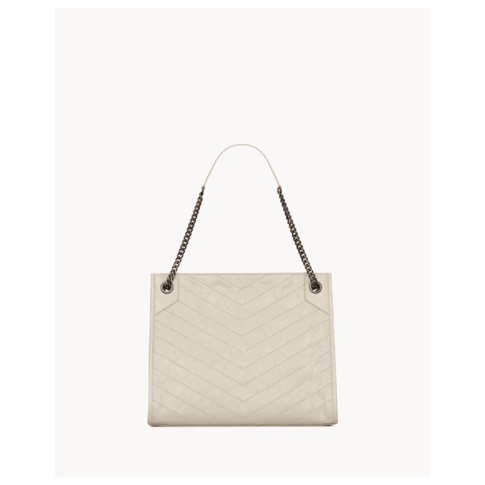 Saint Laurent NIKI SHOPPING IN VINTAGE LEATHER WHITE,YSL,BAGS