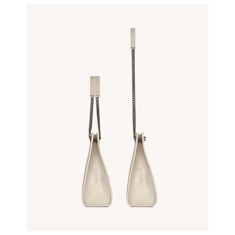 Saint Laurent NIKI SHOPPING IN VINTAGE LEATHER WHITE,YSL,BAGS