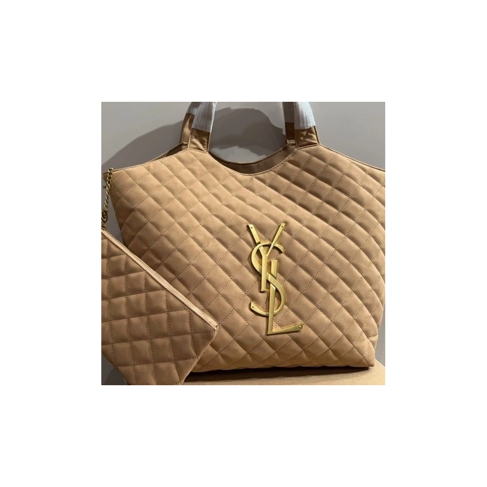 Saint Laurent Nubuck Suede Quilted Maxi Icare Shopping,YSL,BAGS