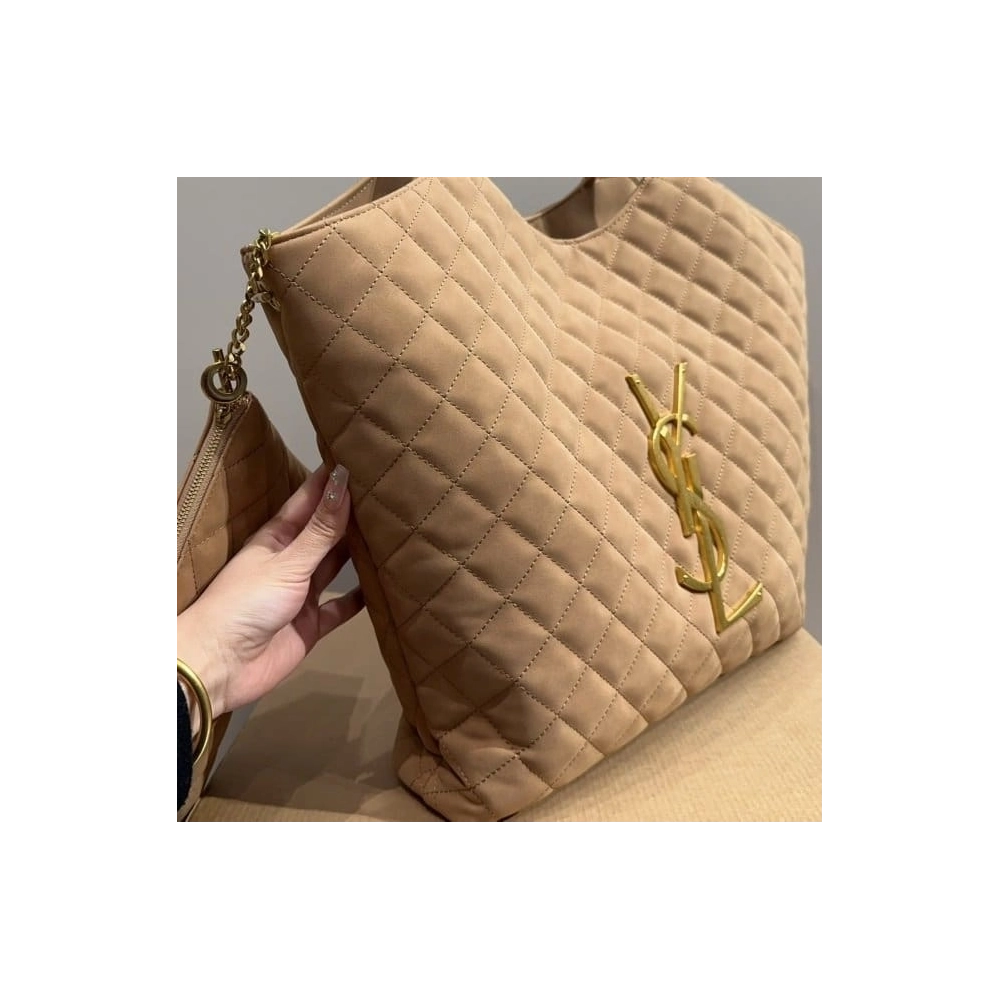 Saint Laurent Nubuck Suede Quilted Maxi Icare Shopping,YSL,BAGS