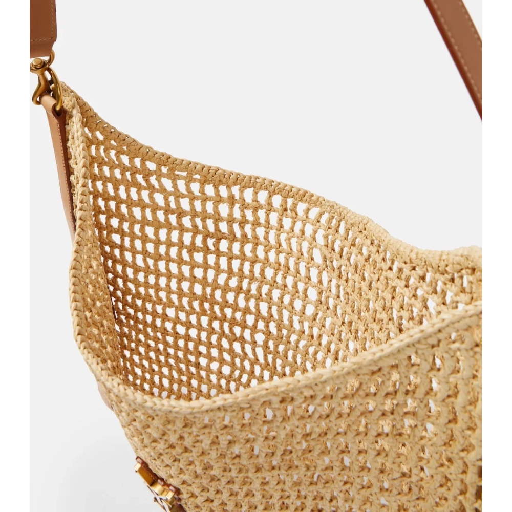 Saint Laurent Oxalis Crochet Raffia Shoulder Bag,YSL,BAGS