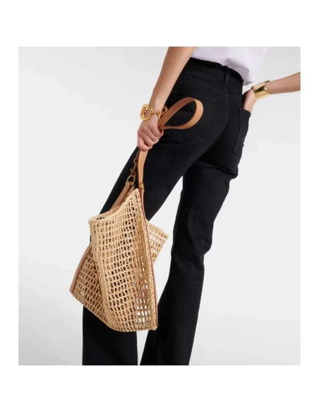 Saint Laurent Oxalis Crochet Raffia Shoulder Bag,YSL,BAGS