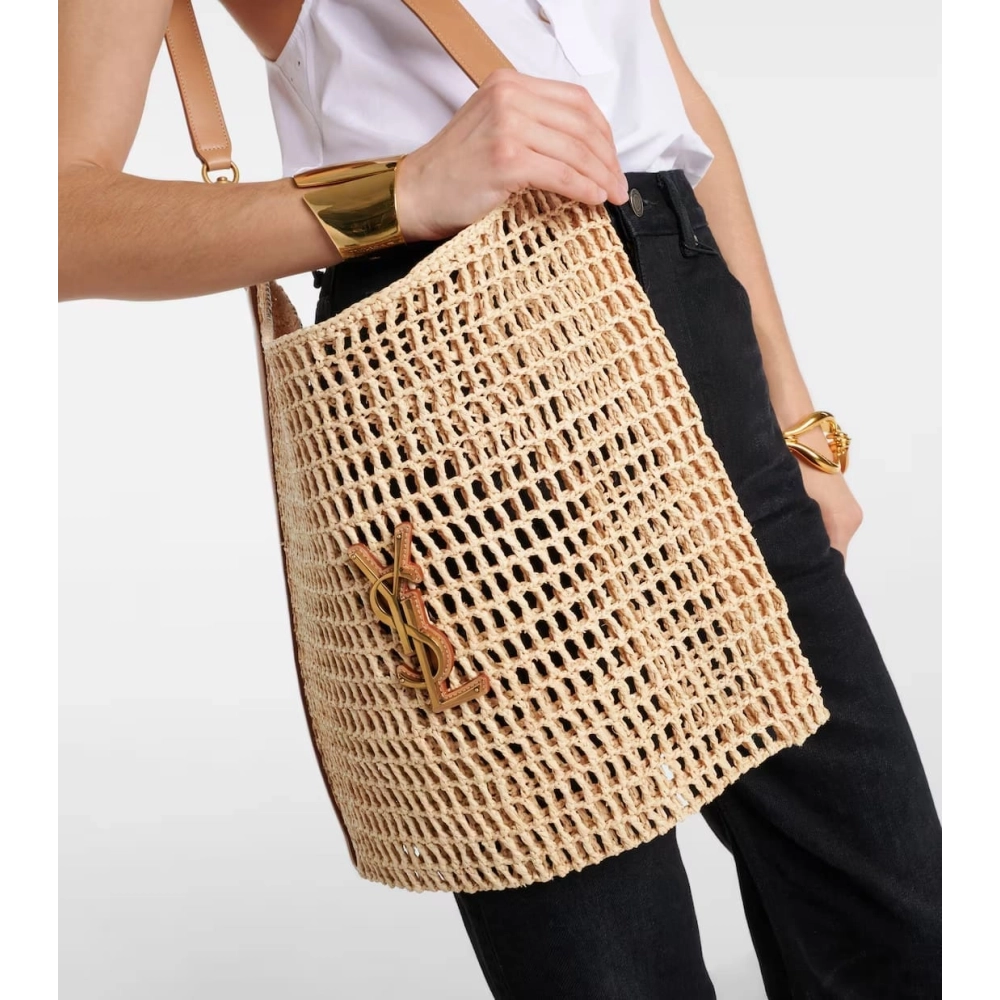 Saint Laurent Oxalis Crochet Raffia Shoulder Bag,YSL,BAGS