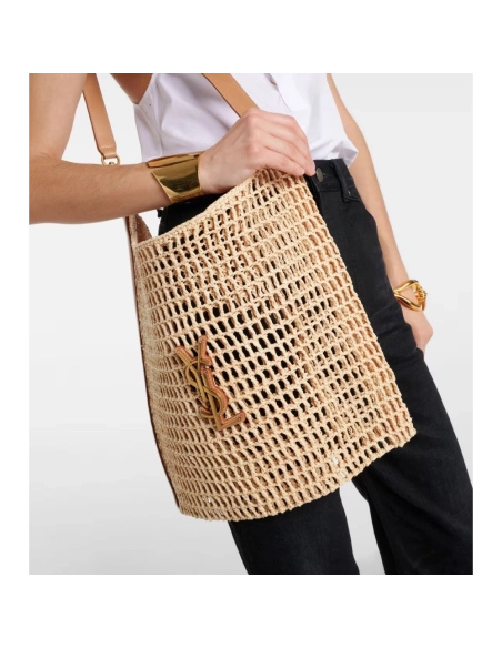 Saint Laurent Oxalis Crochet Raffia Shoulder Bag,YSL,BAGS