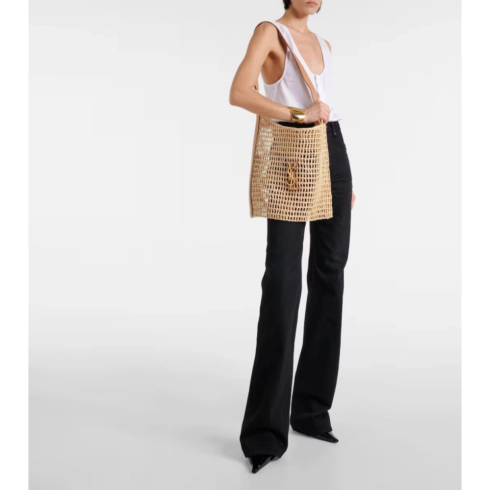 Saint Laurent Oxalis Crochet Raffia Shoulder Bag,YSL,BAGS
