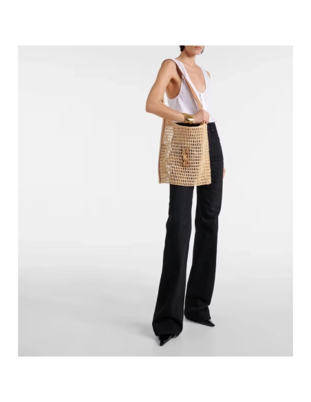 Saint Laurent Oxalis Crochet Raffia Shoulder Bag,YSL,BAGS