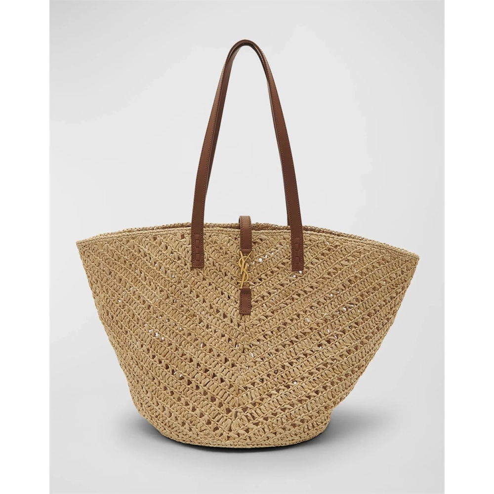 Saint Laurent Panier Medium YSL Tote Bag In Raffia,YSL,BAGS