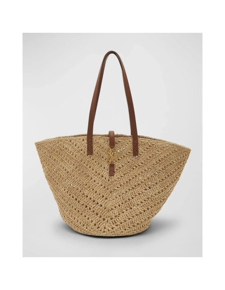 Saint Laurent Panier Medium YSL Tote Bag In Raffia,YSL,BAGS