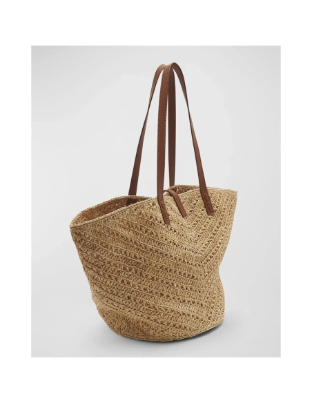 Saint Laurent Panier Medium YSL Tote Bag In Raffia,YSL,BAGS