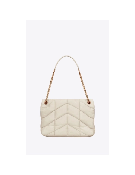 Saint Laurent PUFFER MEDIUM BAG IN QUILTED NAPPA LEATHER WHITE,YSL,BAGS