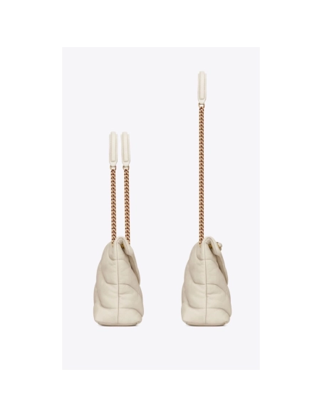 Saint Laurent PUFFER MEDIUM BAG IN QUILTED NAPPA LEATHER WHITE,YSL,BAGS
