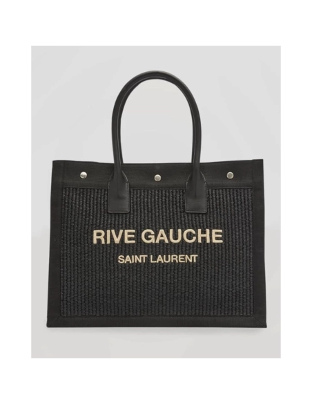 Saint Laurent Rive Gauche Small Tote Bag In Raffia,YSL,BAGS