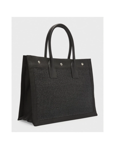 Saint Laurent Rive Gauche Small Tote Bag In Raffia,YSL,BAGS