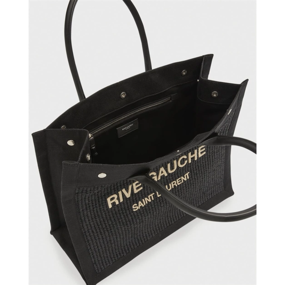 Saint Laurent Rive Gauche Small Tote Bag In Raffia,YSL,BAGS