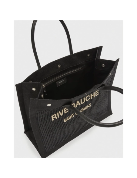 Saint Laurent Rive Gauche Small Tote Bag In Raffia,YSL,BAGS